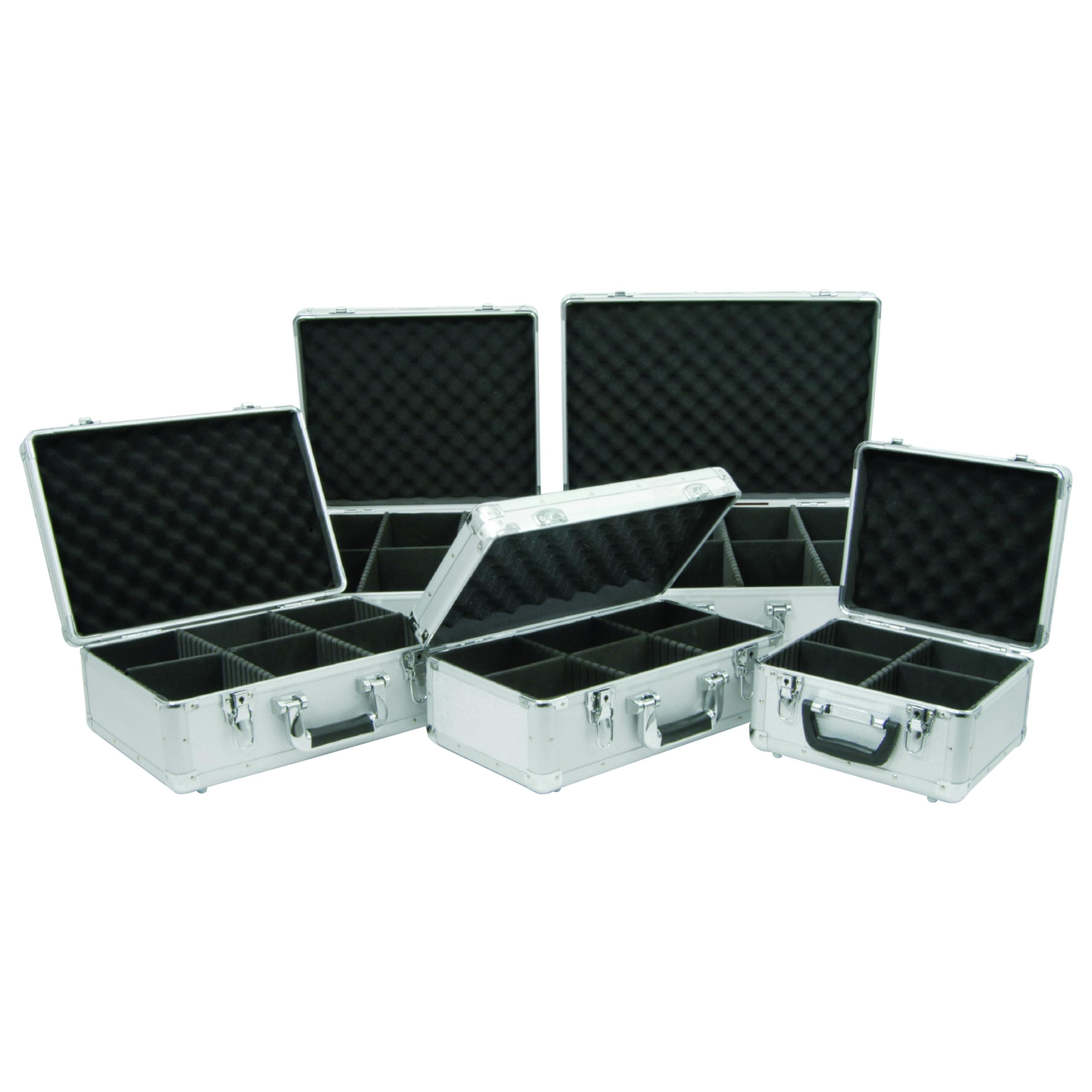 Aluminium CD Storage Case – Holds 40 CDs – Lockable DJ Flight Case with Padded Interior & Dividers – Secure Music Storage Box with Carry Handle & Removable Lid