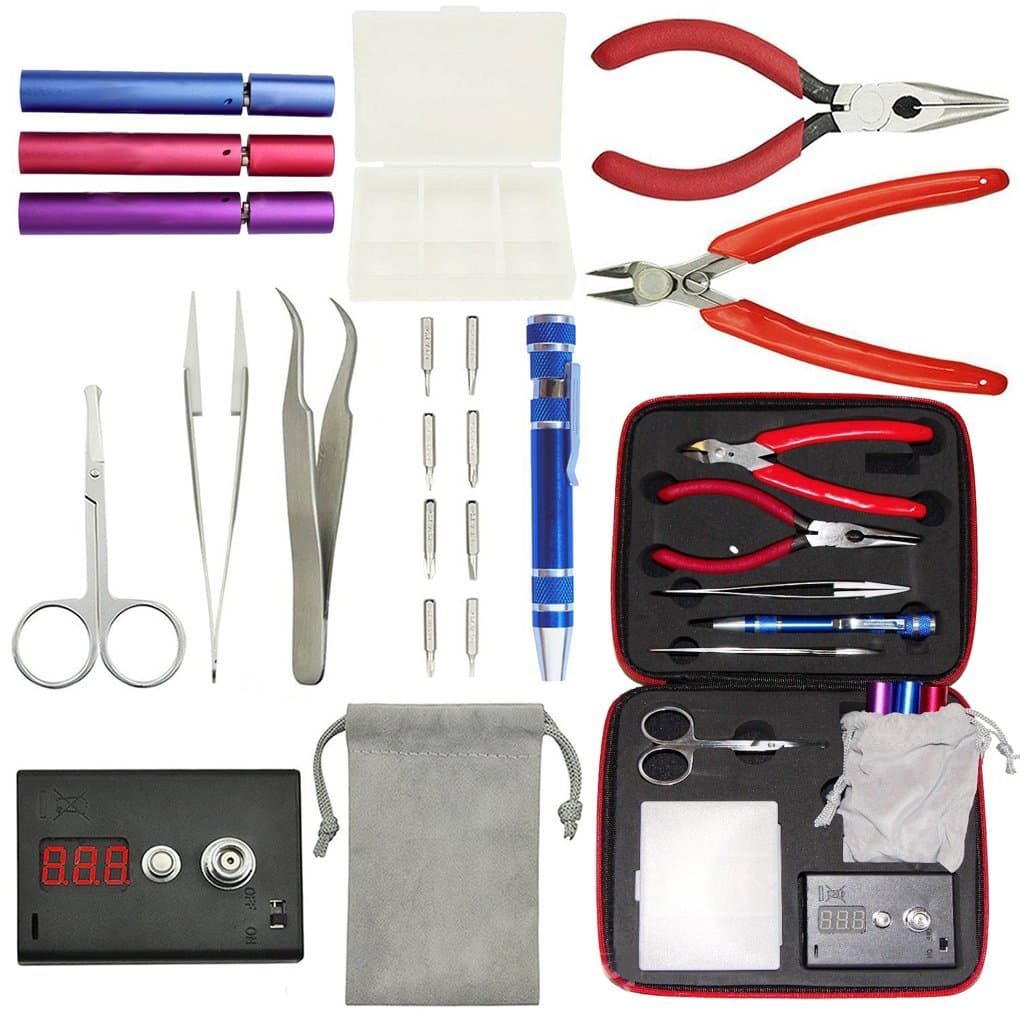 NALEDI Coil Master Authentic DIY Kit Tool Coil Jig Ohm Meter Tweezers Winding bar,6 in 1 Coil Jig Kit