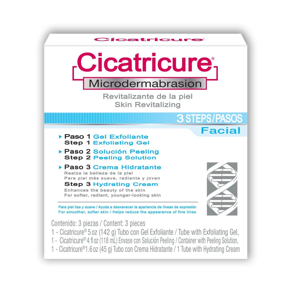 Cicatricure Micro Dermabrasion System with Exfoliating Gel, Peeling Solution & Hydrating Cream