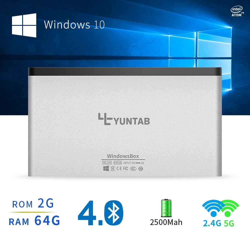 Windows 10 Pocket wintel Mini PC for Smart TV RAM 2GB Smart intel TV box 4K UHD 64G EMMC Compute Stick Computer Intel Z3735F Quad Core 1.8Ghz Compute with 2.4 5G dual band Wi-Fi HDMI smart computer H.265 with bluetooth 4.0 USB2.0