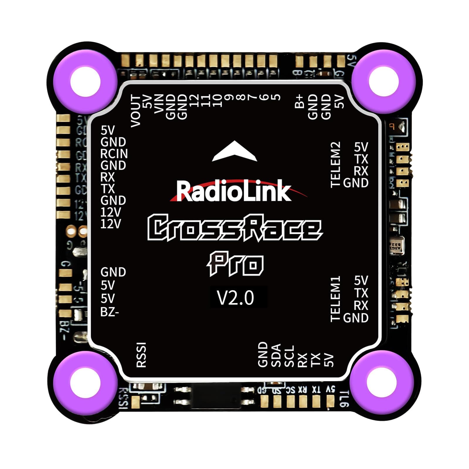 Radiolink CrossRace Pro APM Flight Controller 37x37 with Gyro, Accelerometer, Barometer Built-in 5V&12V Dual BEC, Support 4-in-1 ESC and ESC Telemetry for Racing Drone, 2-8 Multi-Rotor