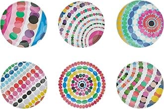 Melamine Assorted Plates-6 Piece Set -Melamine Dinnerware-Platter, Serving, Party, Platter, Dish (6" Appetizer Plate, Bauble)