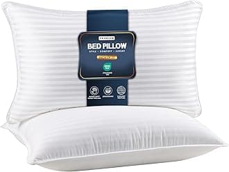 Bed Pillows for Sleeping King Size (White), Set of 2, Down Alternative Pillow for Sleeping, Cooling Hotel Quality Pillow Set for Back, Stomach or Side Sleepers