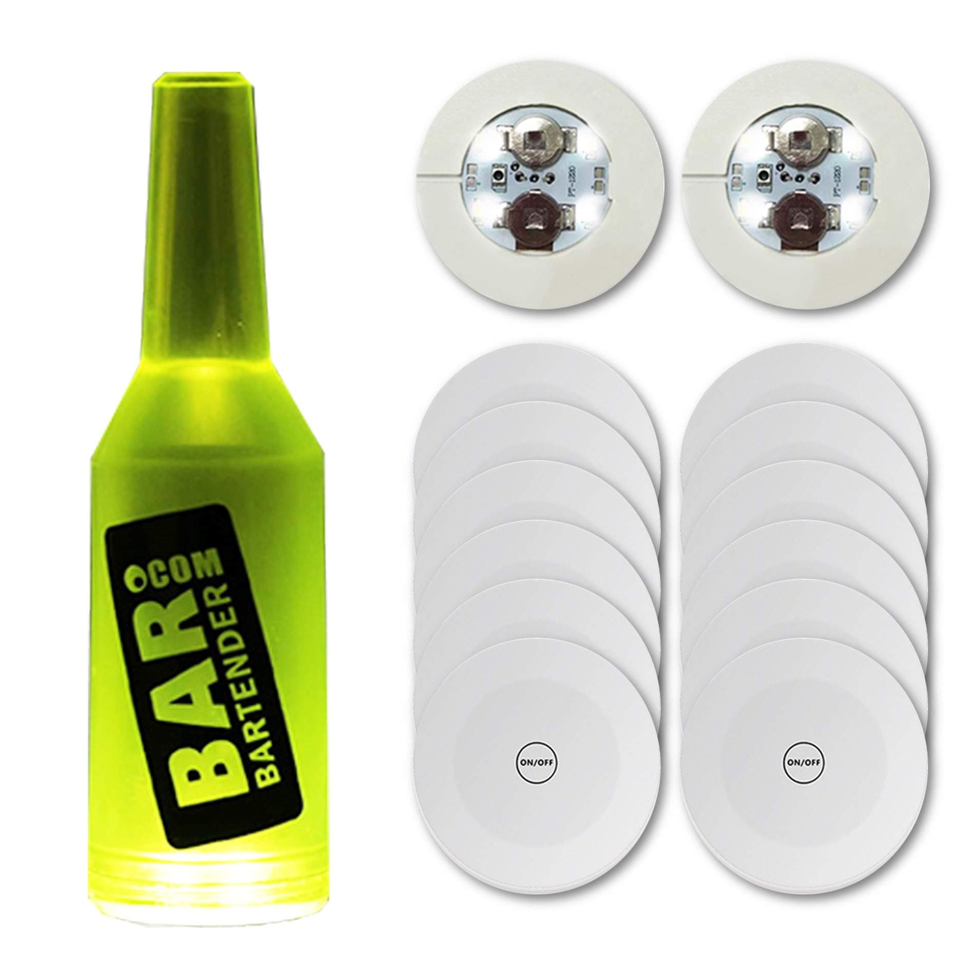 12Pcs LED Coaster, LED Sticker Lights, LED Bottle Lights Cup Holder Lights for Wine Liquor Bottle, Bottle Sparklers for Champagne, Party, Bar, Cold White