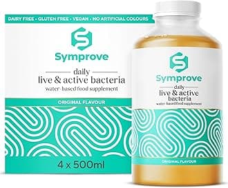 Symprove Liquid Probiotic, Billions of Live & Active Bacteria, Original Flavour, Water-Based, Dairy & Gluten Free, Vegan (4 x 500ml)