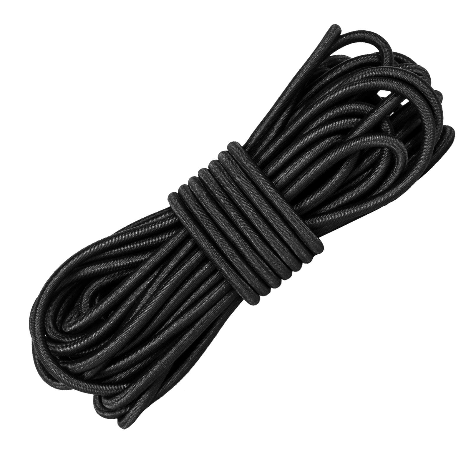 Strong Elastic Bungee Shock Cord, 32ft 1/5" (5mm) Stretch String Rope, Marine Grade Tarps Tie Down Straps for Crafting, Boat, Camping, Trailer Strap, DIY Projects Black