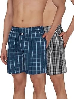 Men's Checkmate Relaxed Fit Cotton Boxer Shorts with Dual Pocket & No Marks Waistband (Pack of 2)