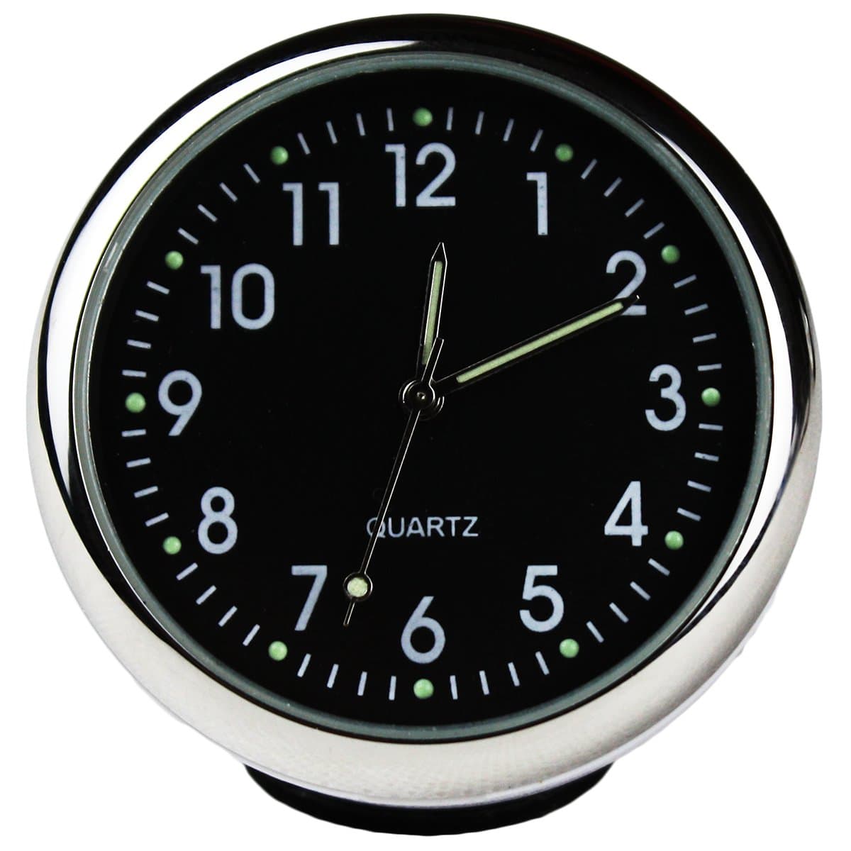 Txian Custom High Accuracy Car Clock Small Round Onboard Quartz Clock Perfect Car Decoration (black dial & white shell)