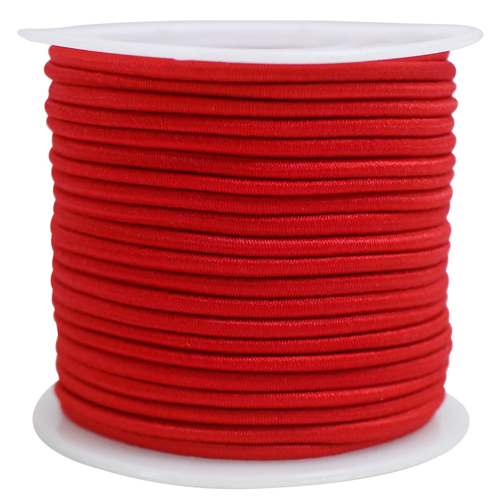 Red Elastic Beaded Cords 2mm 2/25 inch Elastic Cord String for Bracelets,Small Bungee Shock Cord for DIY Crafts, Beading and Sewing 48ft(ZH171)