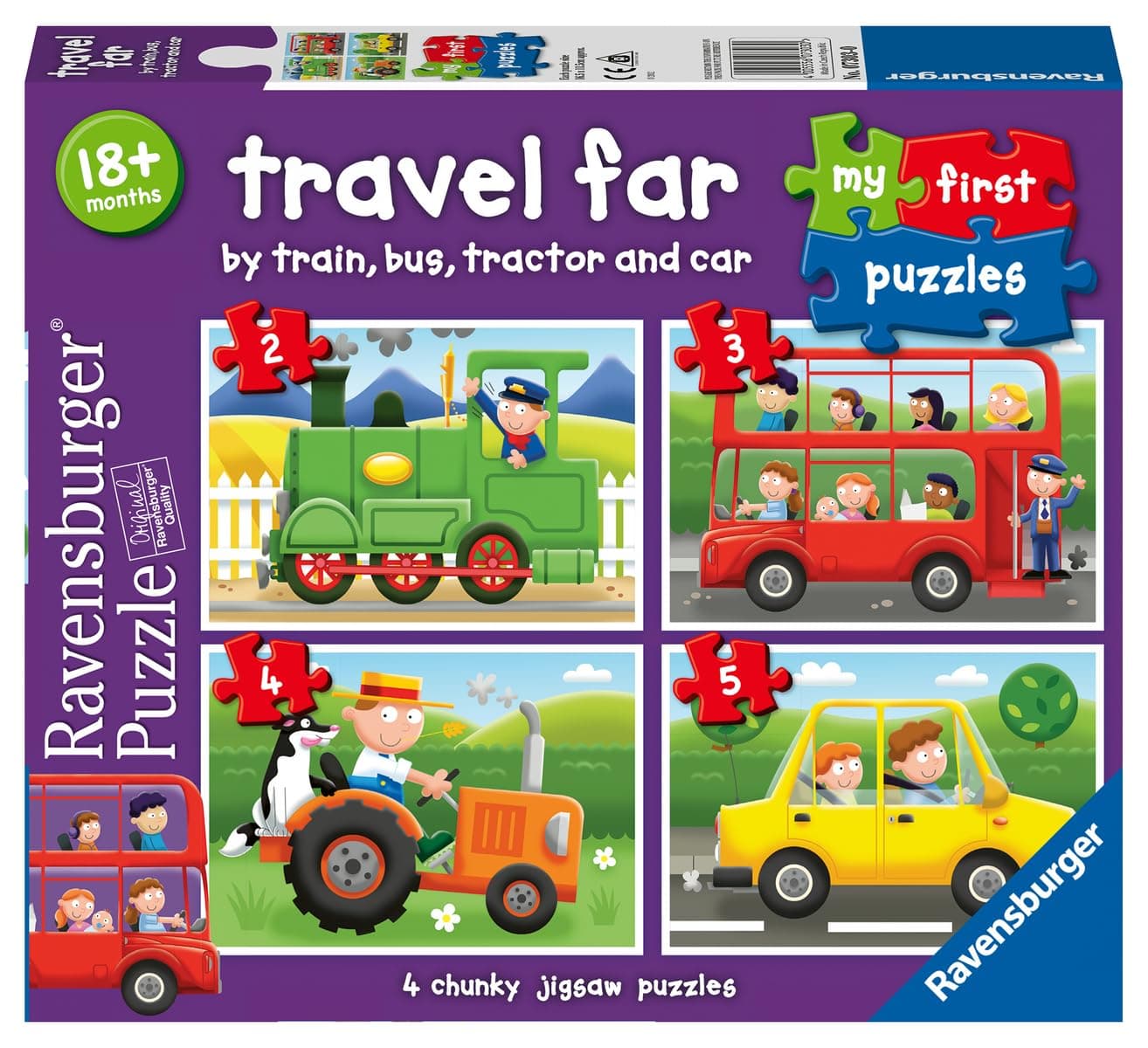 My First Puzzle: Travel Far (2: 3: 4 & 5 Piece) Jigsaw Puzzle for Kids - Every Piece is Unique, Pieces Fit Together Perfectly