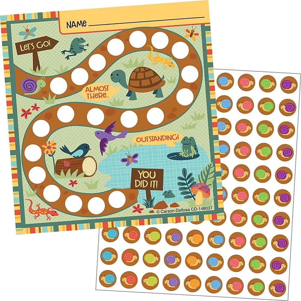 Carson Dellosa 30PC Nature Explorers Mini Reward Chart for Kids, 4.75" x 5 Incentive Trackers and 630 Stickers for Potty Training, Good Behavior, Chores, and More, Homeschool and Classroom Must Haves