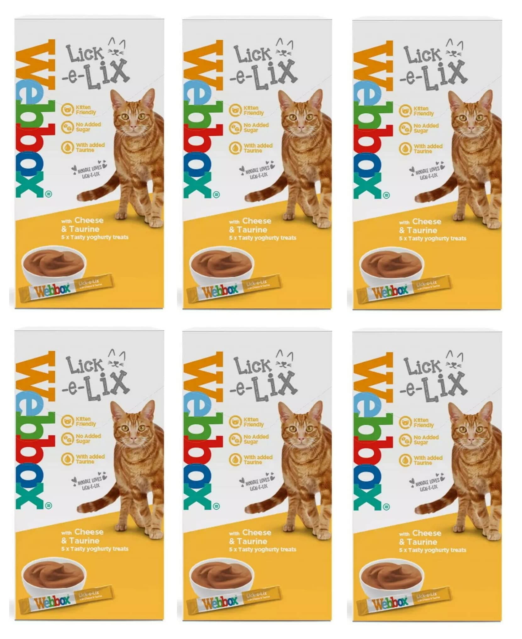USWT Webbox Lick-E-Lix Yoghurt avec Fromage et Taurine 5 X 15g Sachets (Lot de 6)