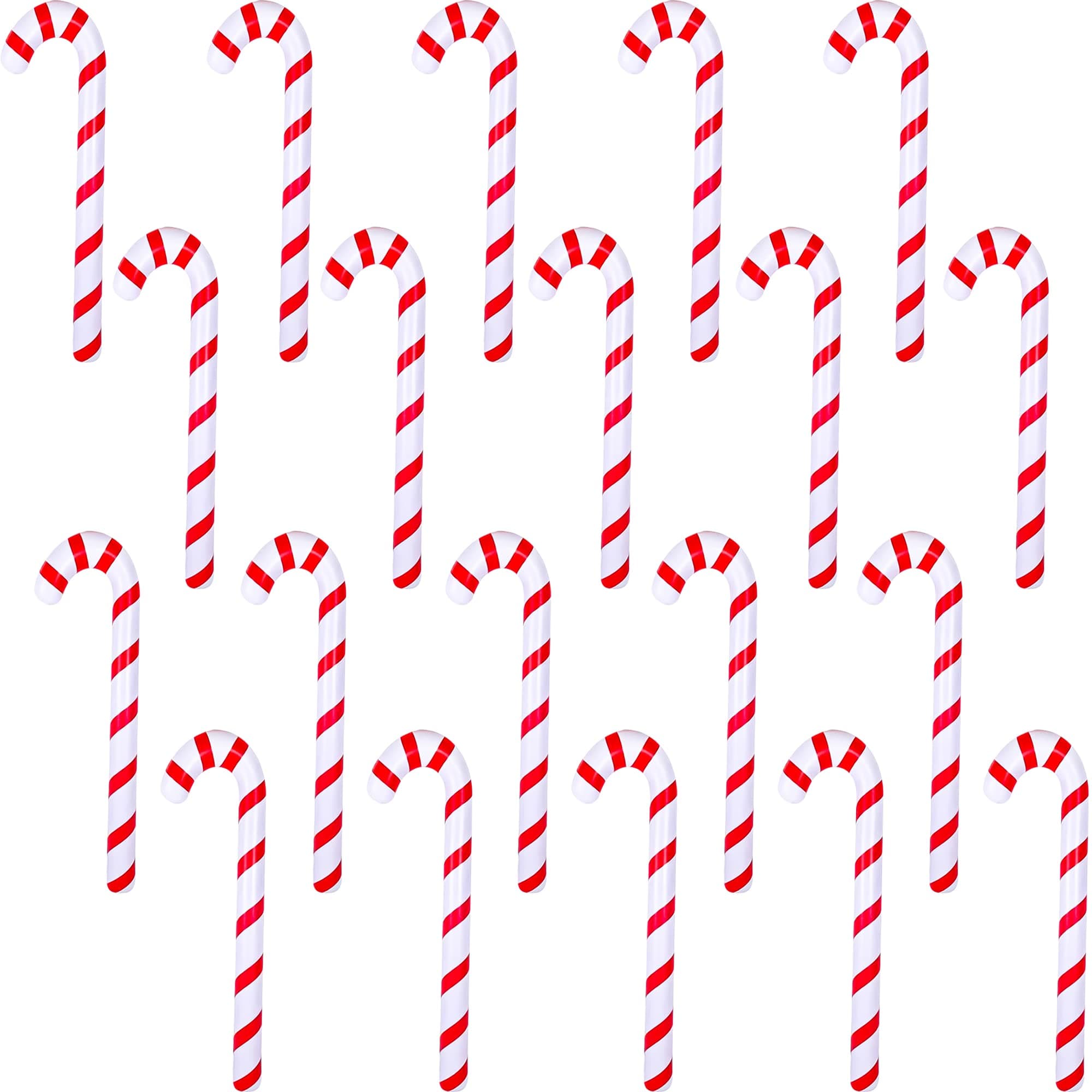 Cotiny 20 Pack 35 Inch Christmas Inflatable Candy Canes Inflatable Candy Sticks for Christmas Indoor Outdoor Party Decorations