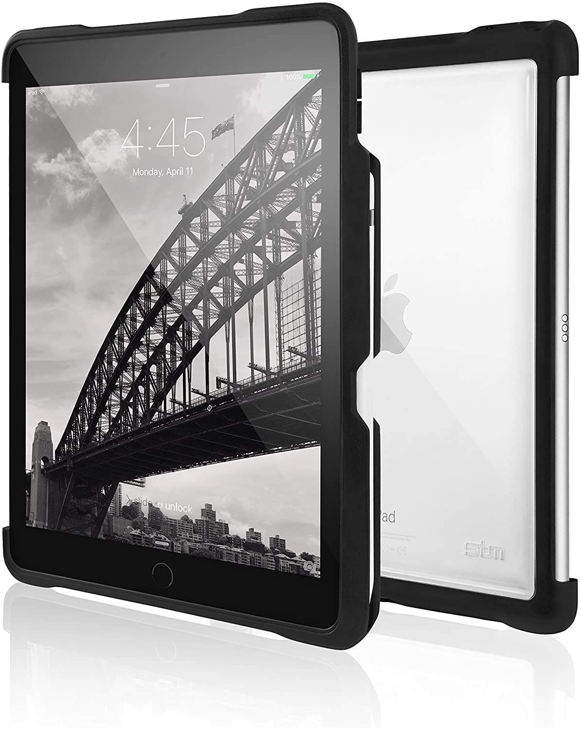 – STM DUX SHELL DUO Rugged Case for Apple iPad Air 3rd Gen/iPad Pro 10.5 - Drop Protection w/Apple Pencil or Crayon Holder,Clear Transparent Back, Works Smart Keyboard, Multi-View Black