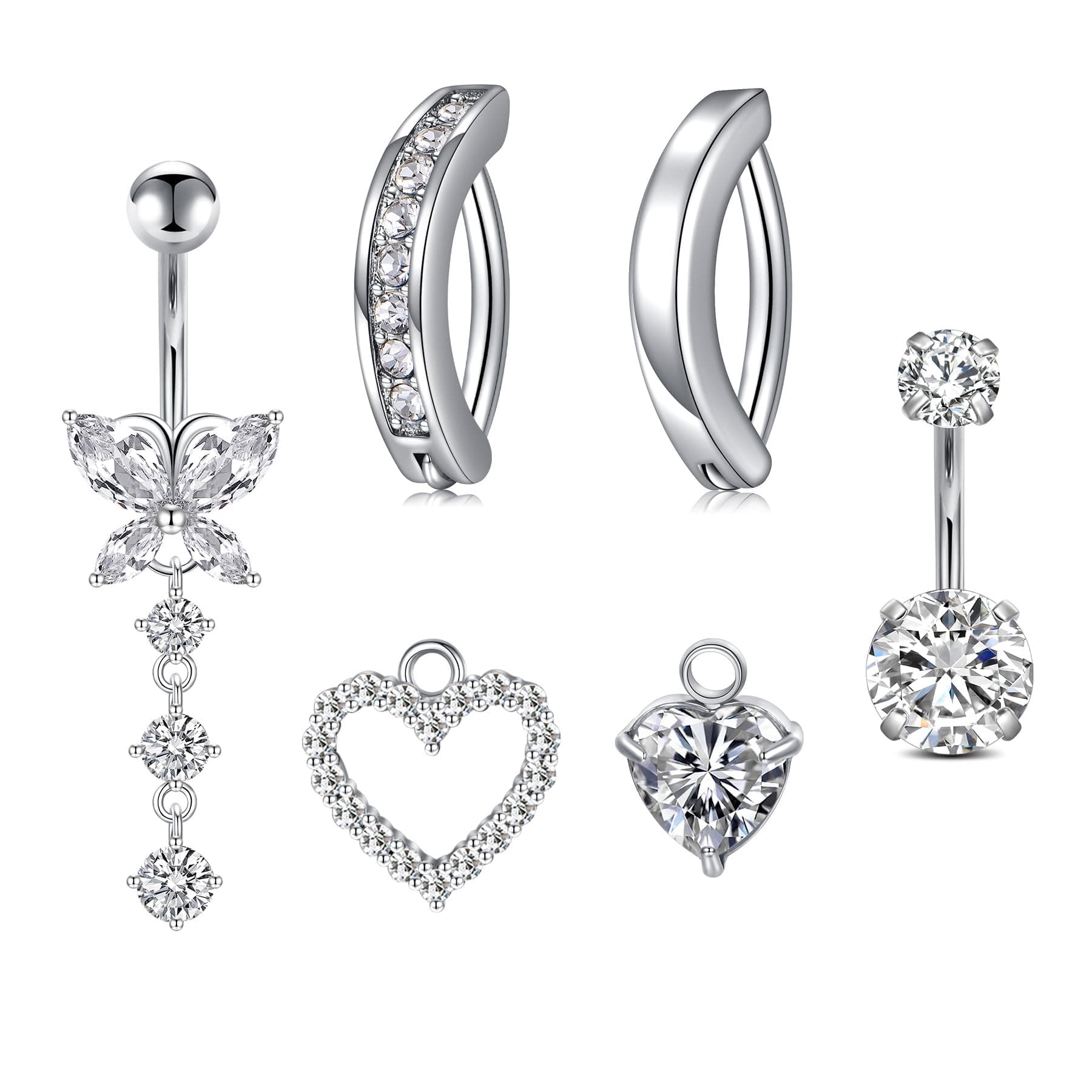 Briana Williams Belly Button Ring Belly Rings Belly Button Piercing Gold Belly Button Ring for Women Clicker Belly Ring Belly Piercing Stainless Steel 14g 10mm Blley Navel Rings Piercing Jewelry