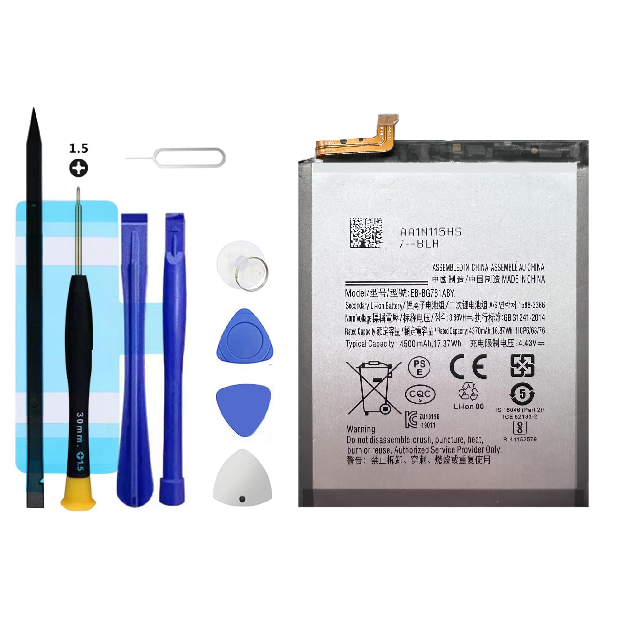 EB-BG781ABY Replacement battery for Galaxy S20 FE 5G SM-G781B A52 A52S,Rechargeable 0 Cycle Battery Compatible with Samsung Galaxy S20 FE 5G SM-G781B A52 SM-A526 A52S SM-A528B With Repair Tool Kits