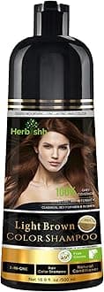 Hair Color Shampoo For Gray Hair – Magic Hair Dye Shampoo – Colors Hair In Minutes–Long Lasting–500 Ml–3-In-1 Hair Color–Ammonia-Free | Herbishh (Light Brown)