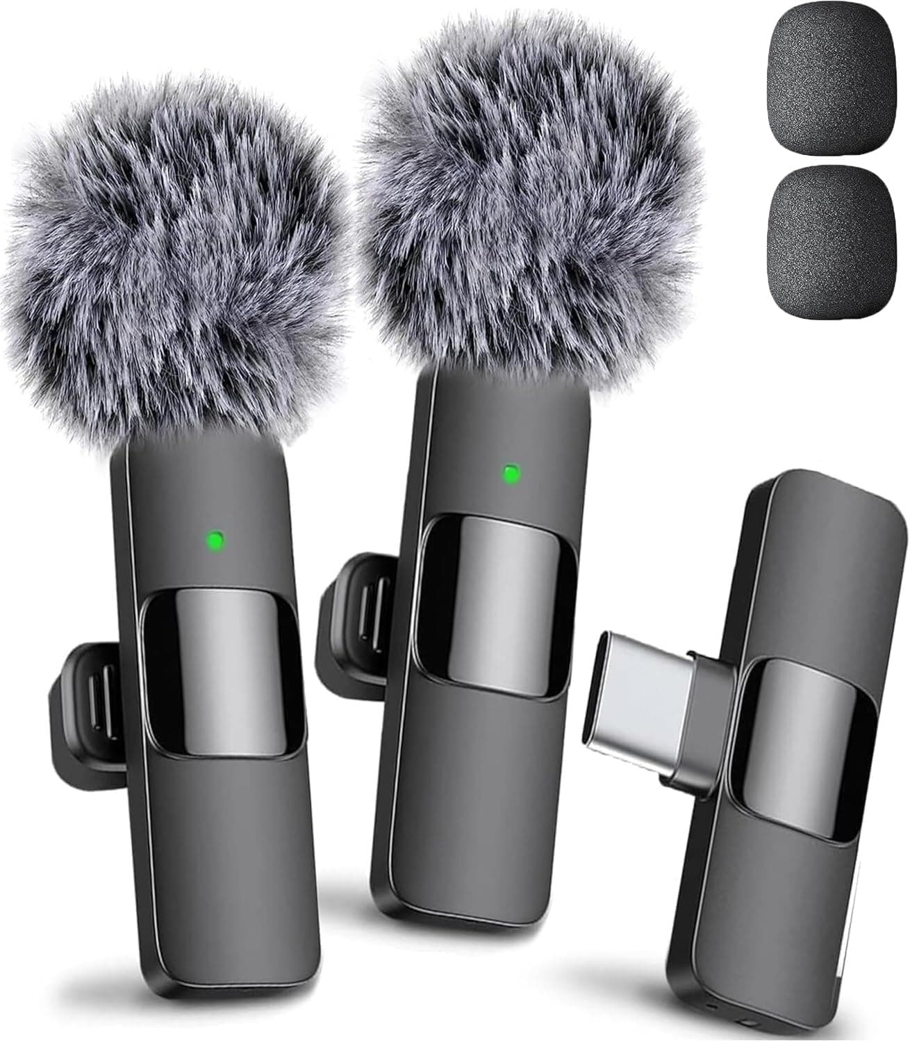 Mini Mic Pro Wireless Lavalier Microphone for iPhone, iPad, Android, Video Recording, Crystal Clear Recording with USB-C for Podcast, ASMR, 2-Pack