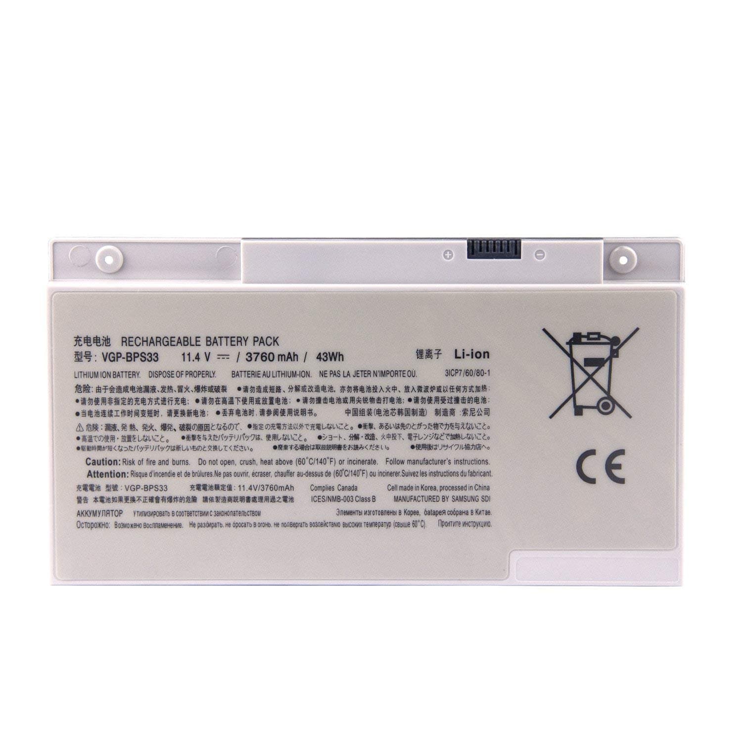 VGP-BPS33 Replacement Battery Compatible with Vaio Svt-14 Svt-15 T14 T15 Touchscreen Ultrabooks VAIO SVT14127CG SVT14126CXS SVT14127CH SVT14128CC [11.4V 3760mAh 43Wh]