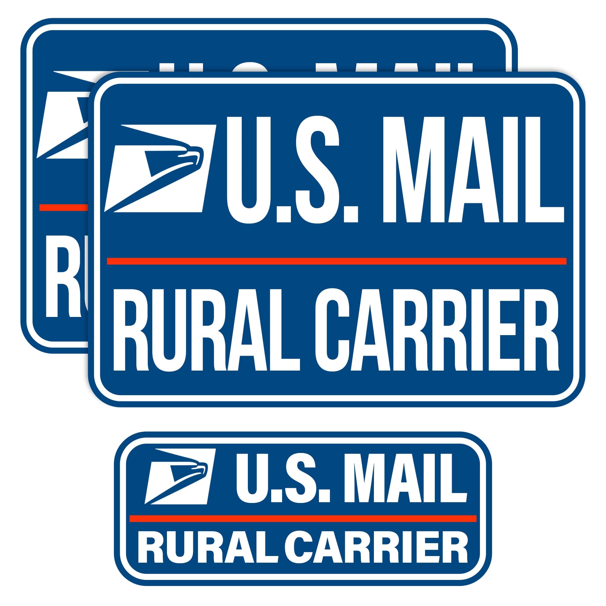 3 Pack Heavy Duty U.S. Mail Delivery Driver Magnetic Signs Rural Delivery Carrier Magnets 2(12"×8") 1(11"×3") For Cars, SUV, Trucks (Blue)