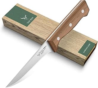 TAN REN 5" Boning Knife for Meat Cutting, Flexible Brisket Knife, Small Boning Carving Knife, Fillet Knives for Meat, Stainless Steel Skinning Knife