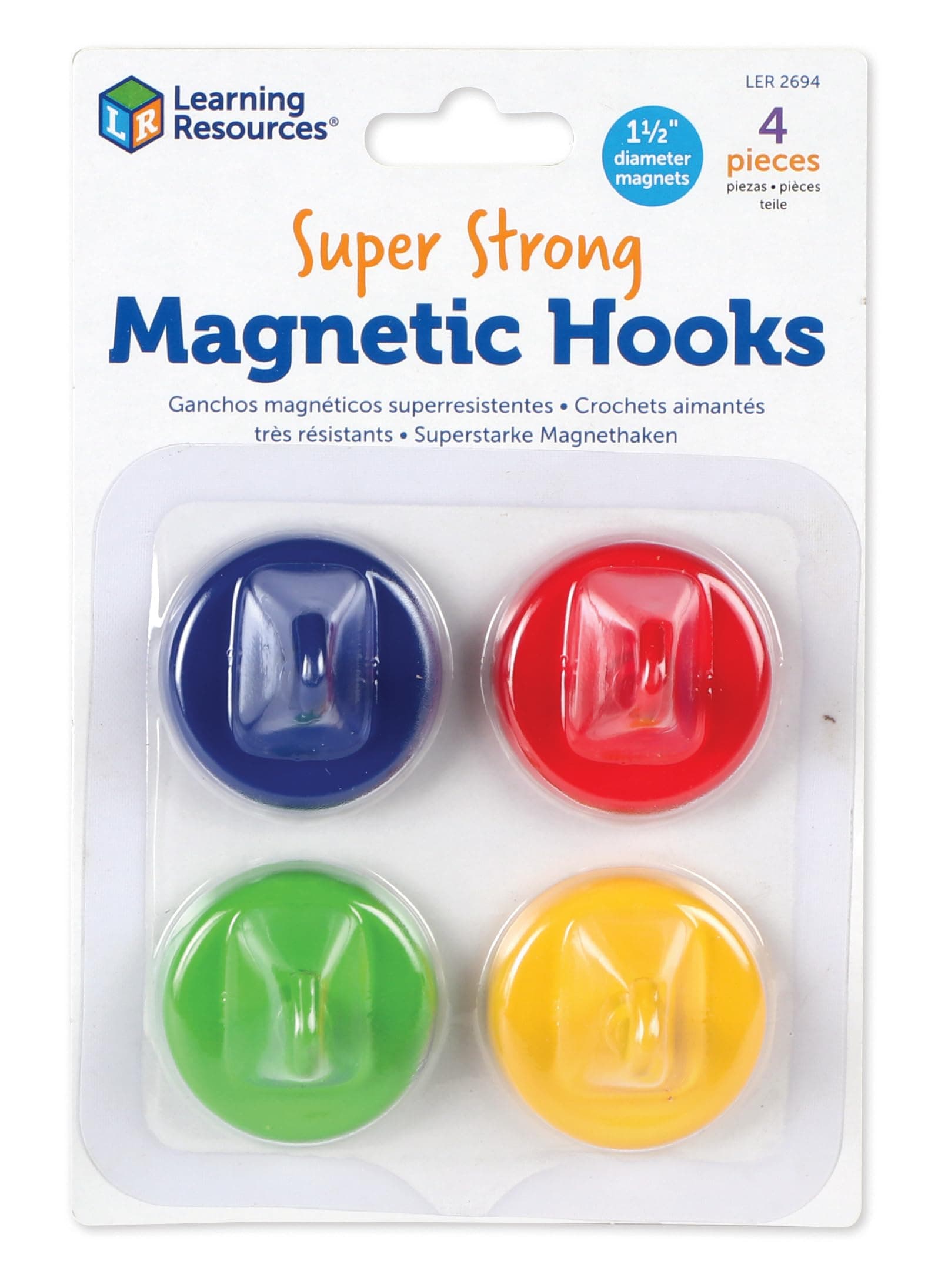 Super hooks Magnetic Hooks, Set of 4 - Strong Magnetic Hooks, Heavy Duty Classroom Magnet Hook, Home, Office, Kitchen, Locker, Magnet with Hook