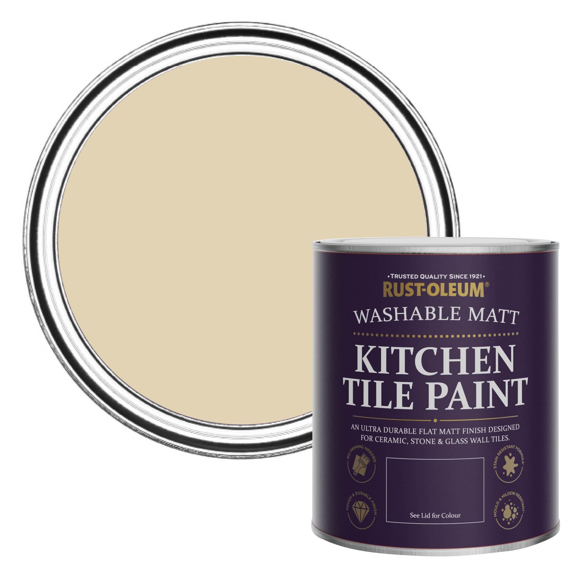 Rust-Oleum Beige water resistant Kitchen Tile Paint in Matt Finish - Sandhaven 750ml