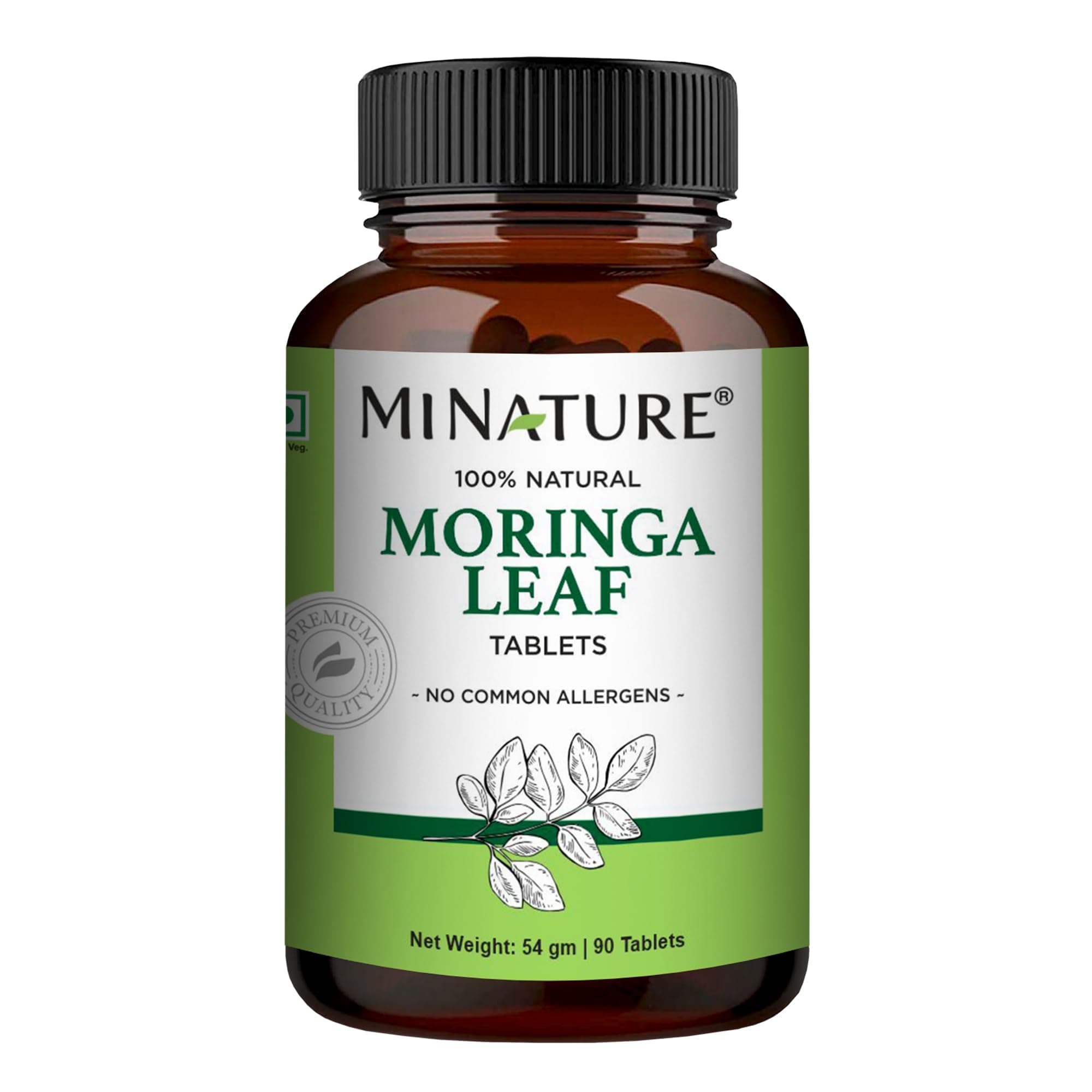Moringa Leaf Tablets - 90 Tablets, 1000 mg| by mi Nature | 100% Natural Moringa| Antioxidant| Moringa Leaf Powder | Vitamin C |Vegan | from India