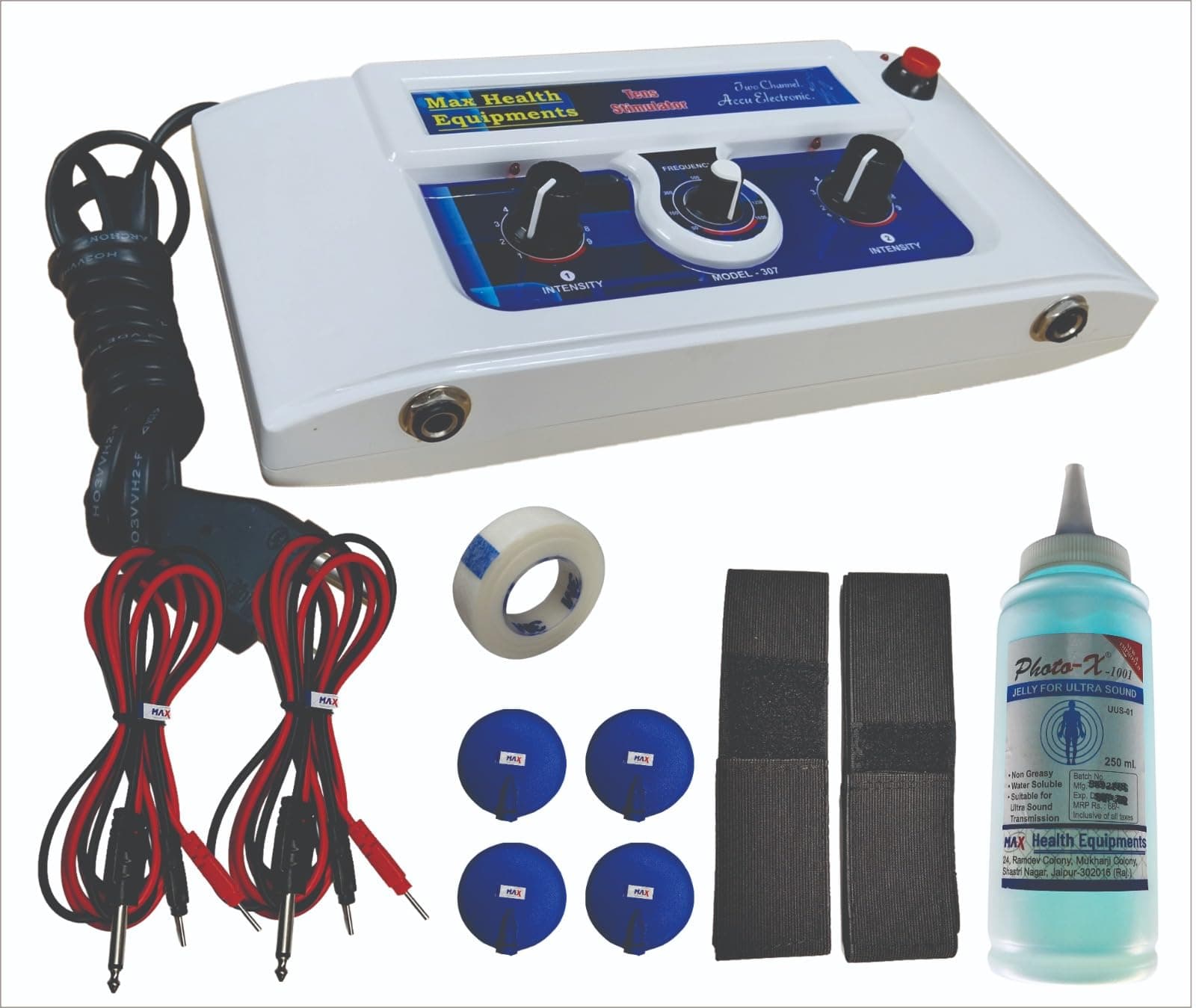 Transcutaneous Electrical Nerve Stimulation Electro Therapy Mini Tens 2 Channel, for Pain Relief, White