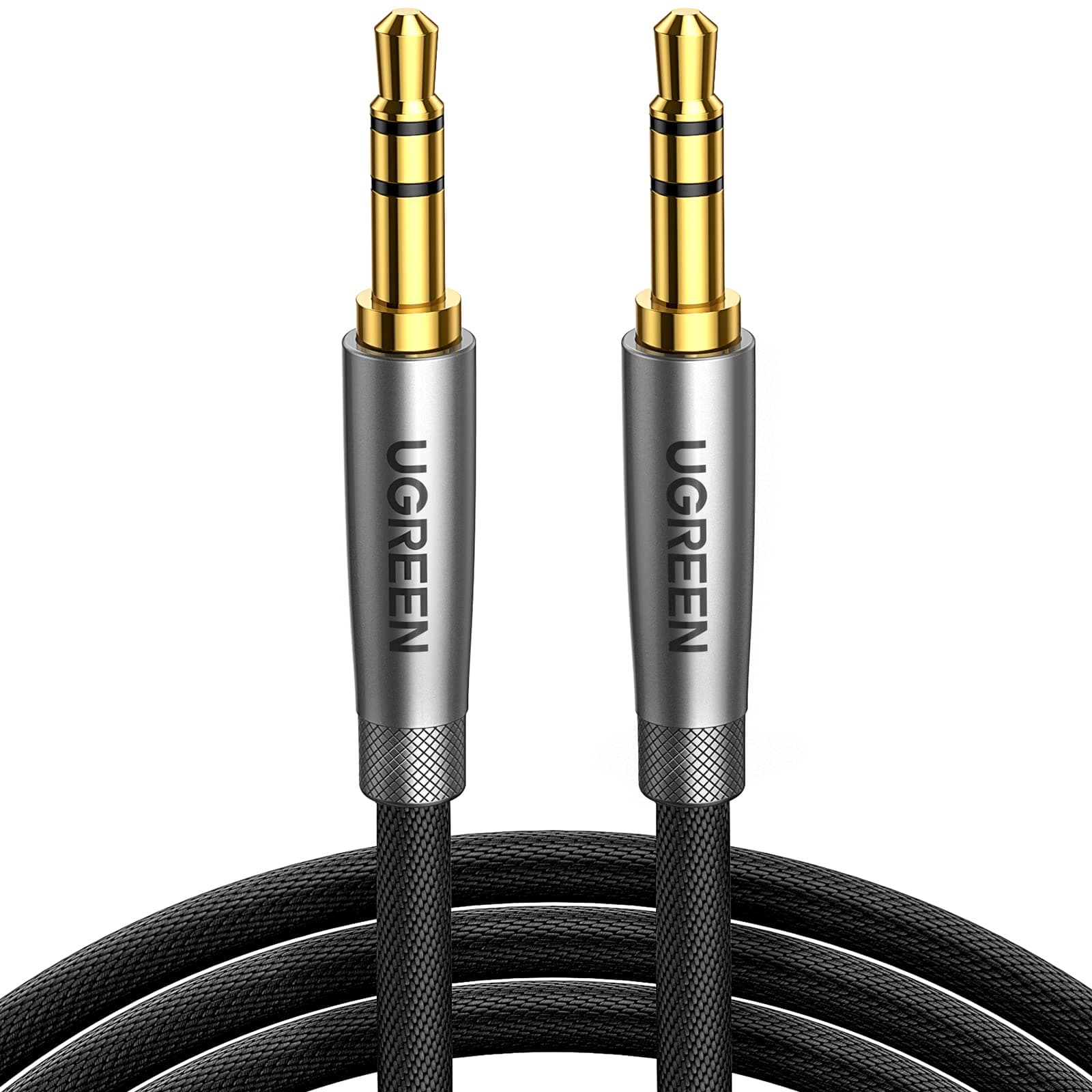 UGREEN Aux Cable 16FT Braided Stereo 3.5mm Audio Cable Headphone Mini Jack Male to Male Auxiliary TRS Lead Compatible with iPhone Galaxy iPad iPod Car Speaker MP3 Player Home Stereo TV PC Laptop (5M)