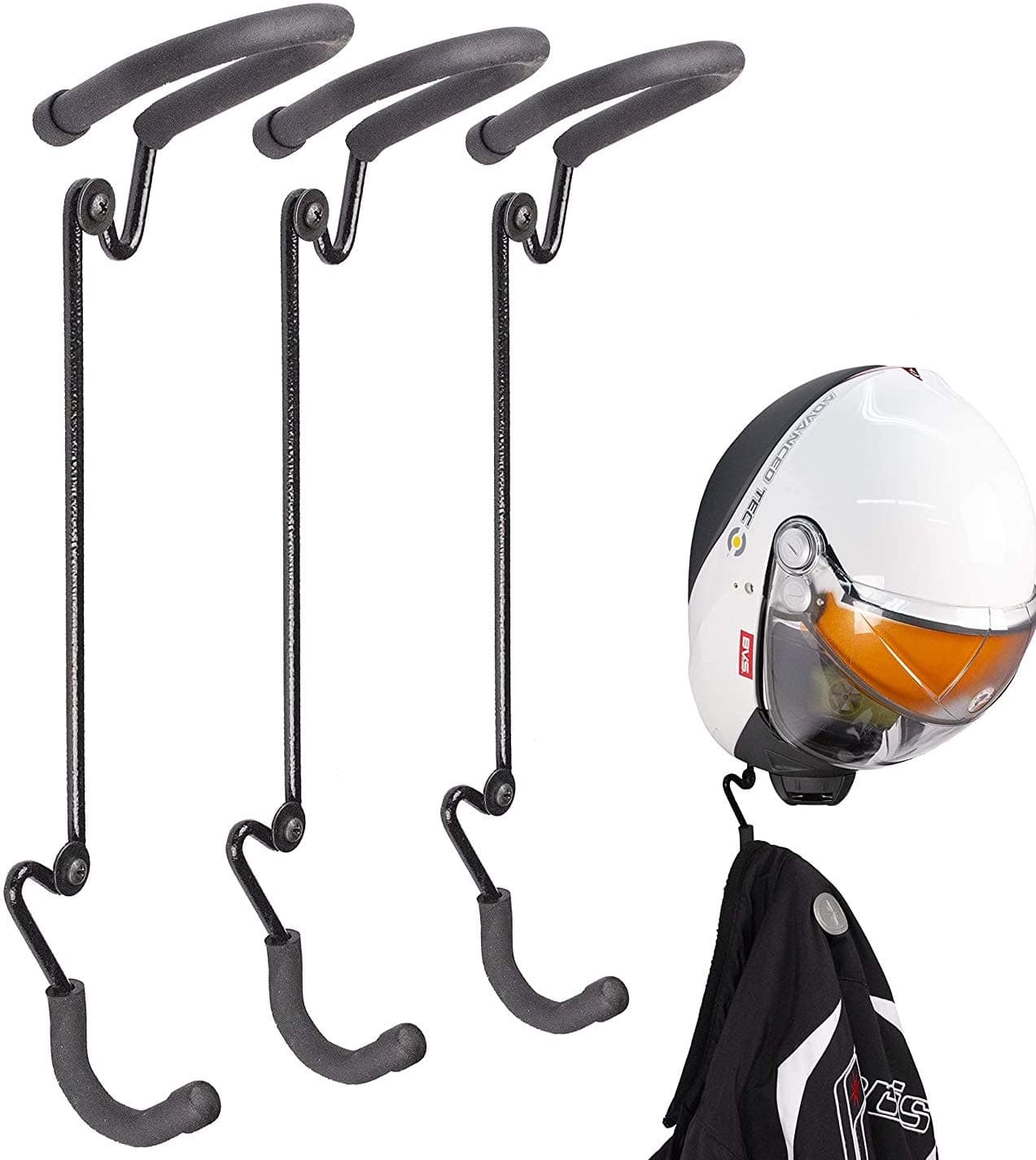 US2U Wall Hooks Coat and Hat Rack – Heavy Duty Wall Mounted Entryway Organizer Hanger for Coats, Hats, Caps & Helmet Mount - Sturdy & Decorative Solution to Organize, Storage Or Display - 3 Pack