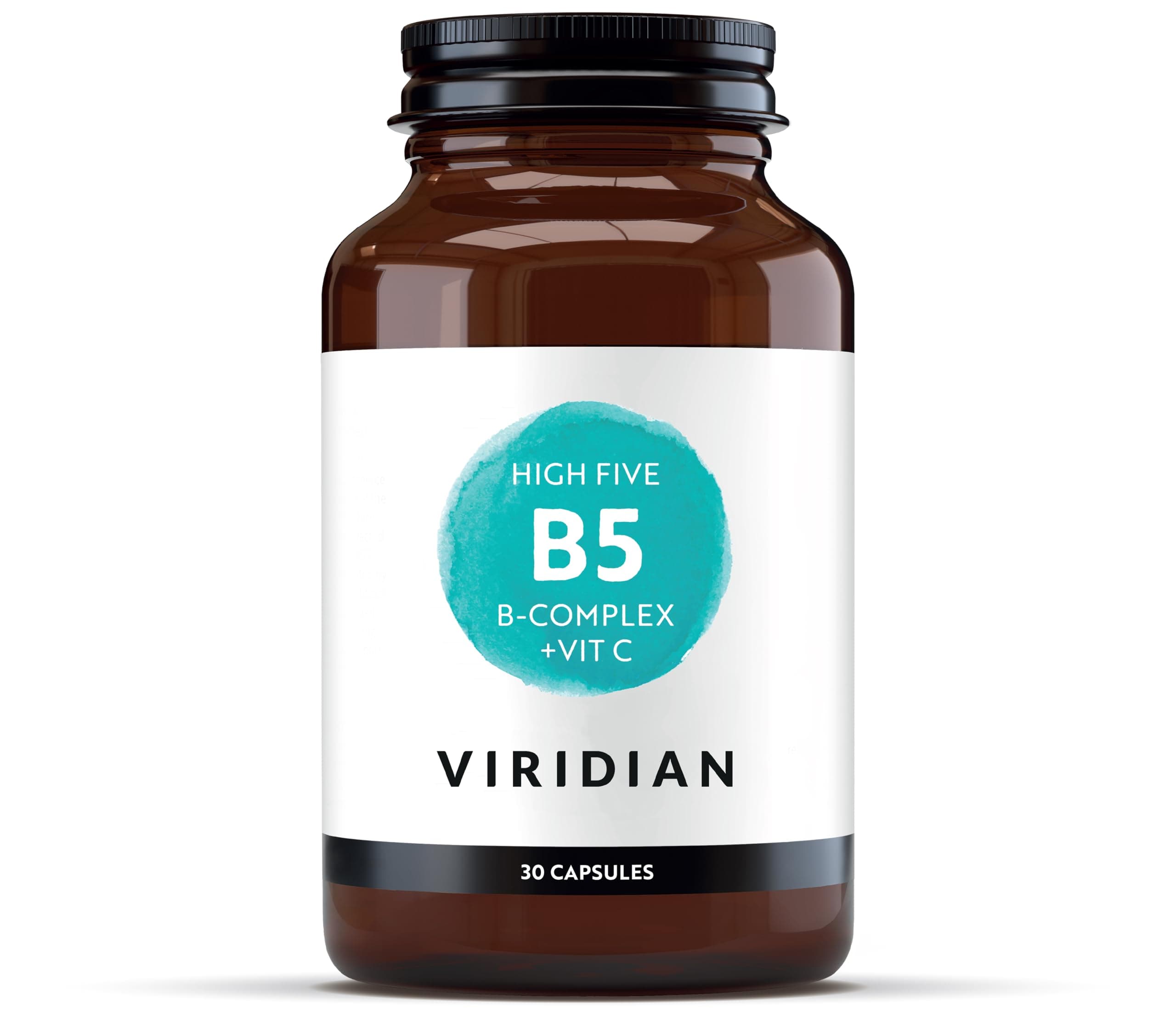 High B5 Complex + VIT C - 30 Caps | Energy & Immune Support | Reduces Tiredness & Fatigue | Complete B-Vitamin Formula | 100% Active Ingredients | Expertly Formulated