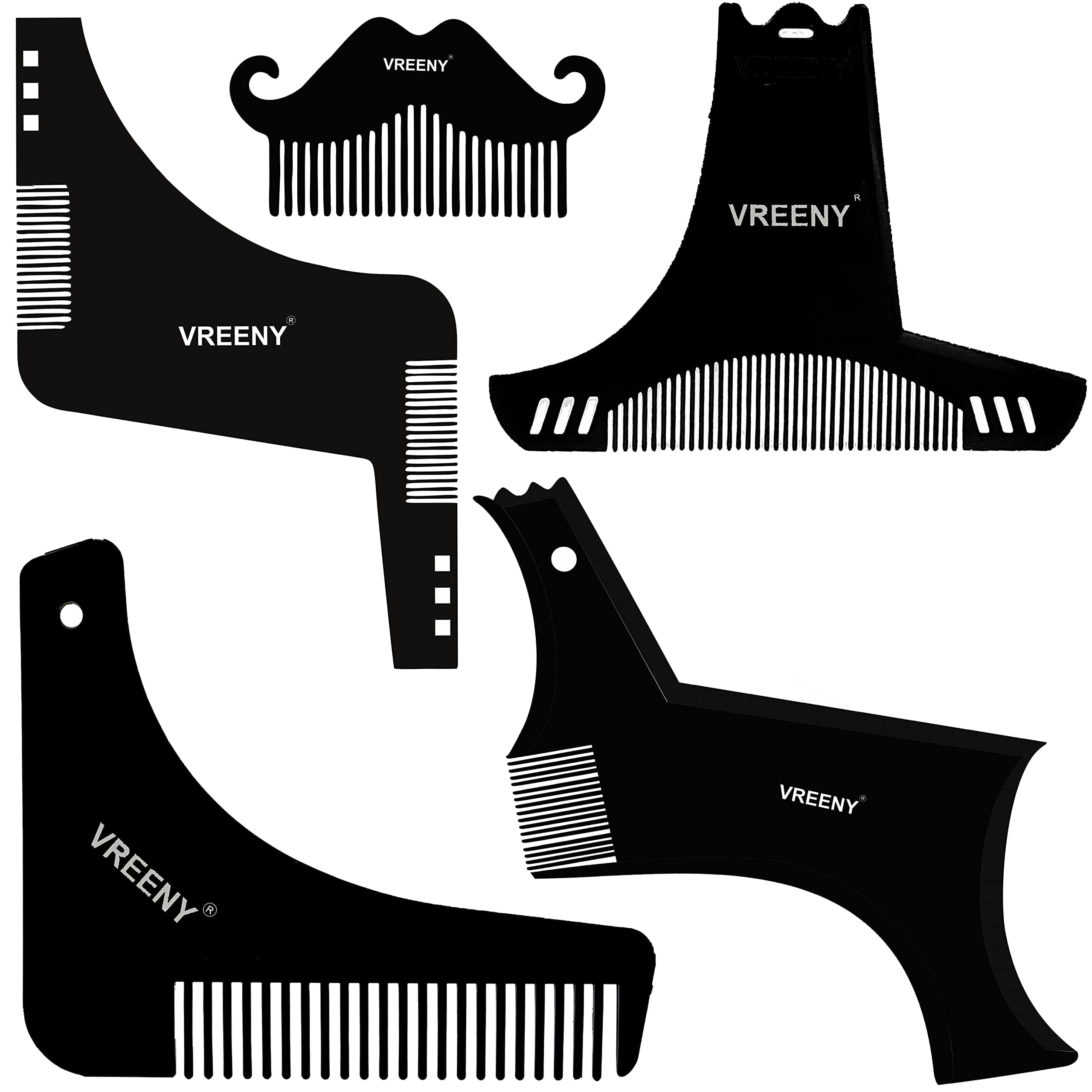 VREENY Beard Shaper Tool Comb Beard Shaping tool Beard Comb for Men Home and Salon Use Men Beard Accessories (ALL IN ONE)