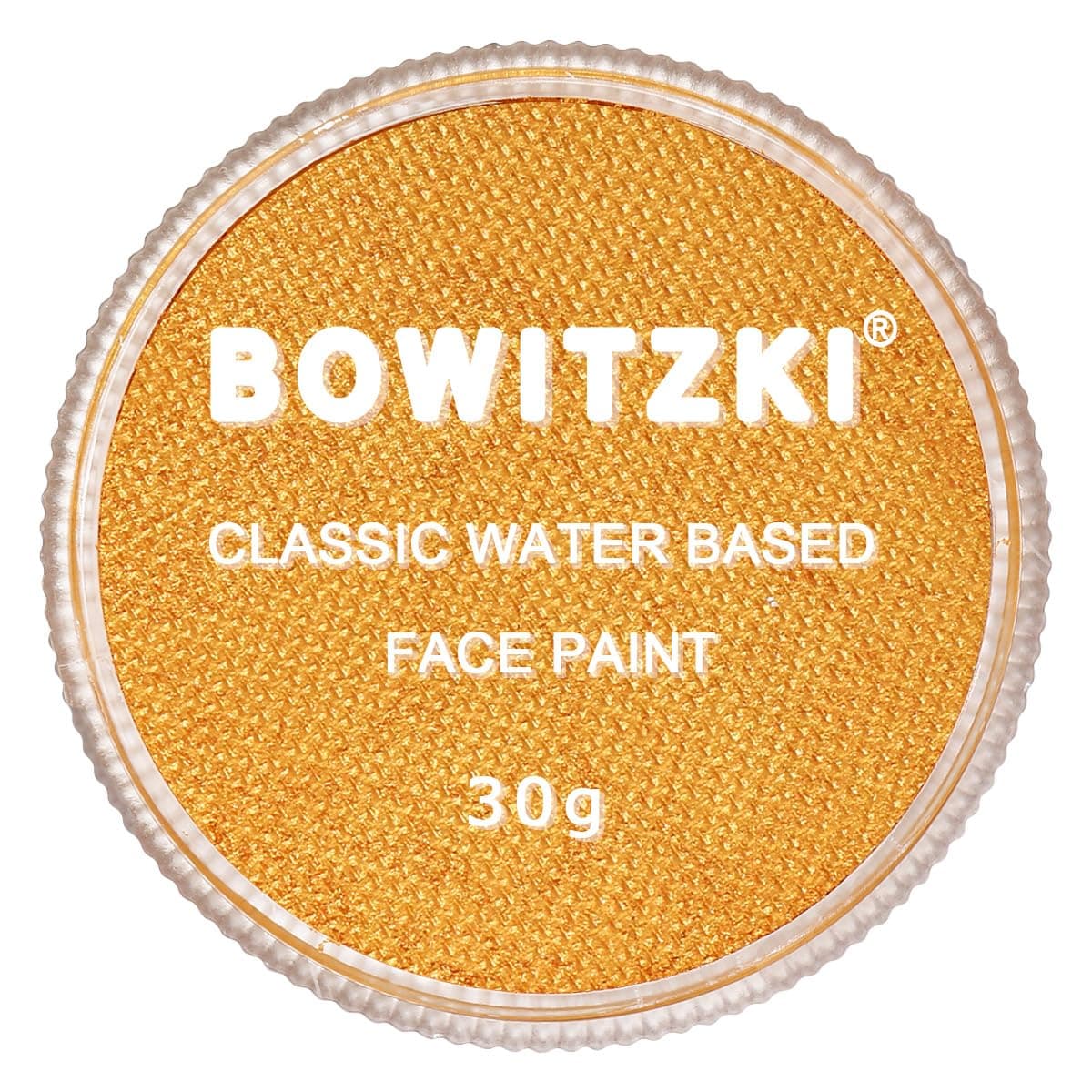 Bowitzki 30g Professional Face Paint Body Paint Water Based Face painting Makeup Safe for Adults Split Cake Single Color (Metallic Golden)