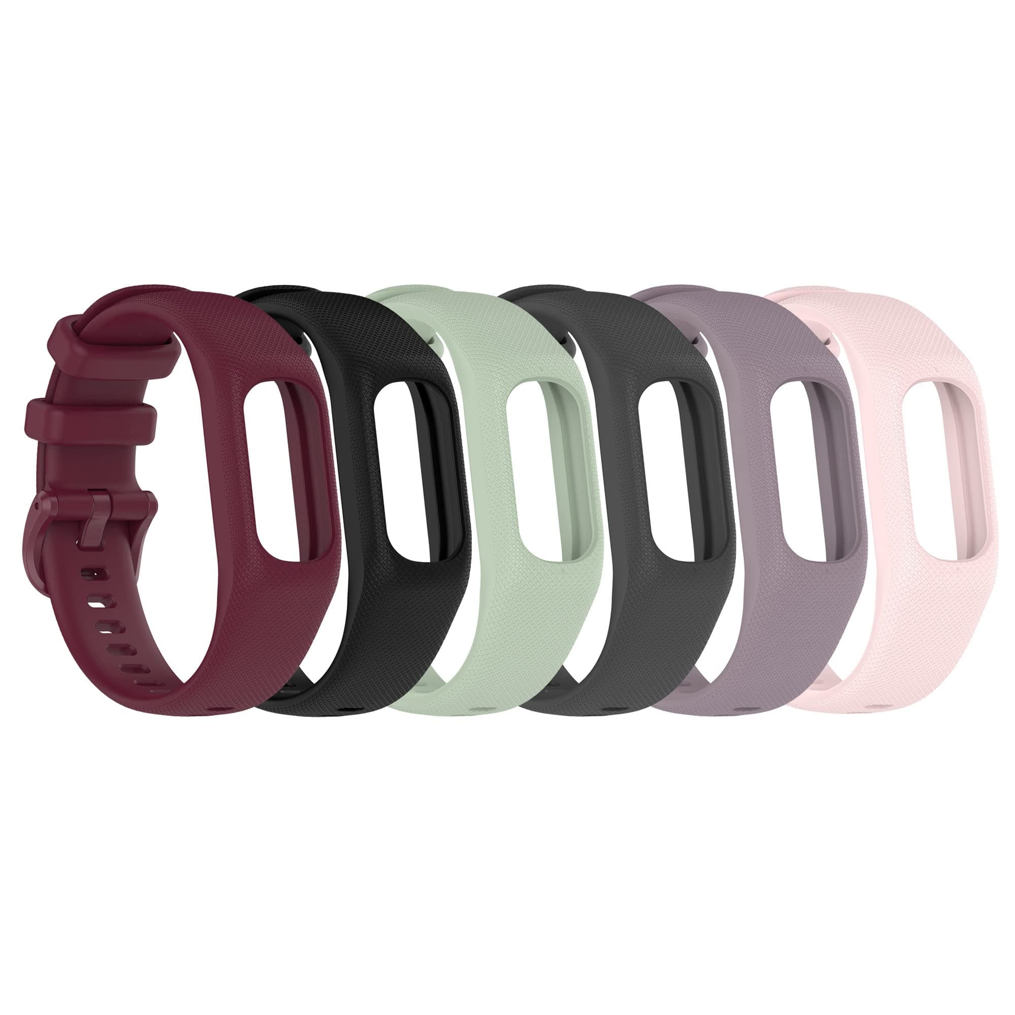 (6-Pack) Straps Compatible with Garmin Vivosmart 5 Strap, Soft Silicone Sport Wristband Replacement Arm Band for Vivosmart 5 Fitness Tracker