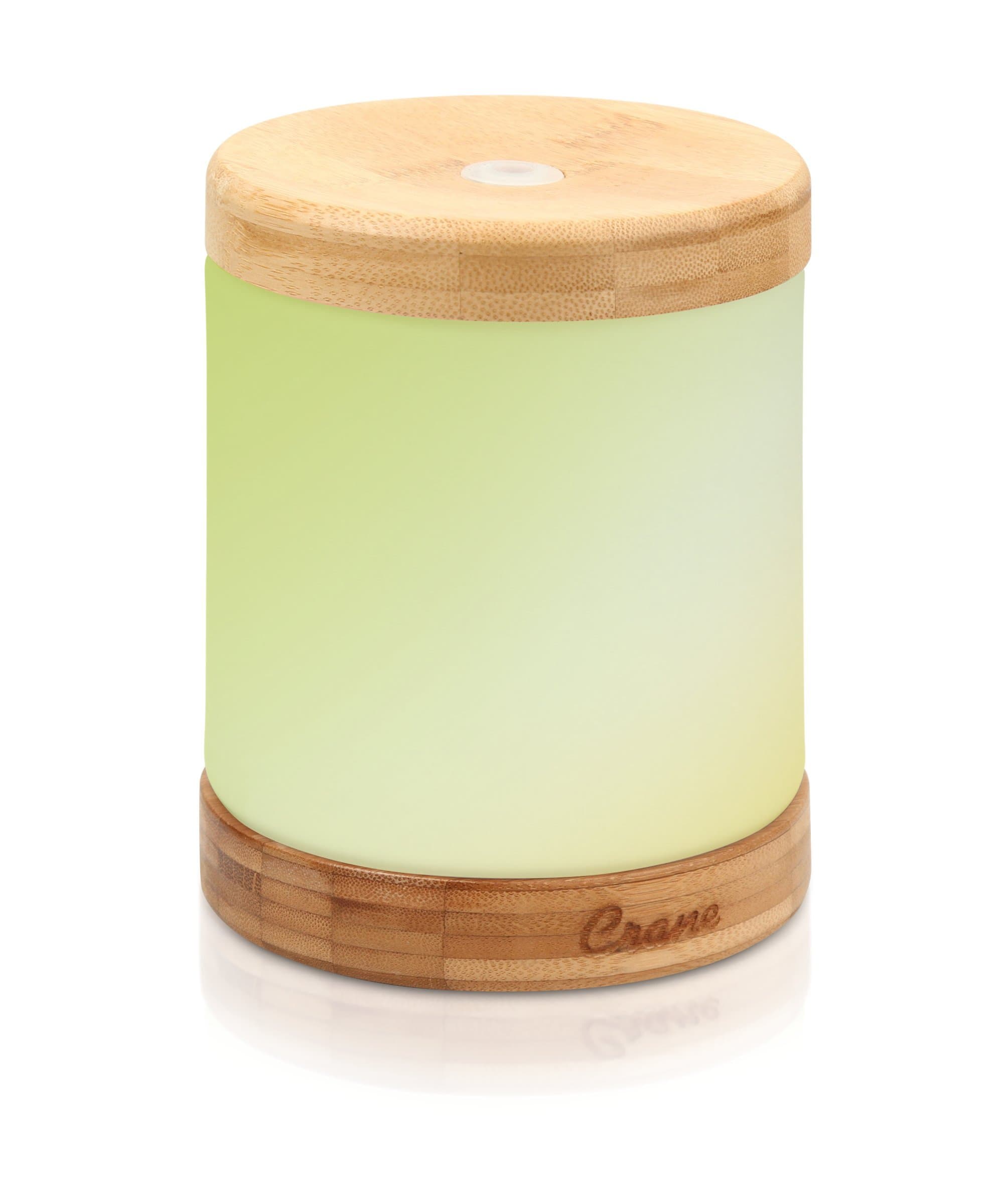 Crane Aroma Therapy Diffuser, 3 Ounce Tank, Use with Essential Oils, Color Changing Light, Real Bamboo Top & Base, Auto Shutoff