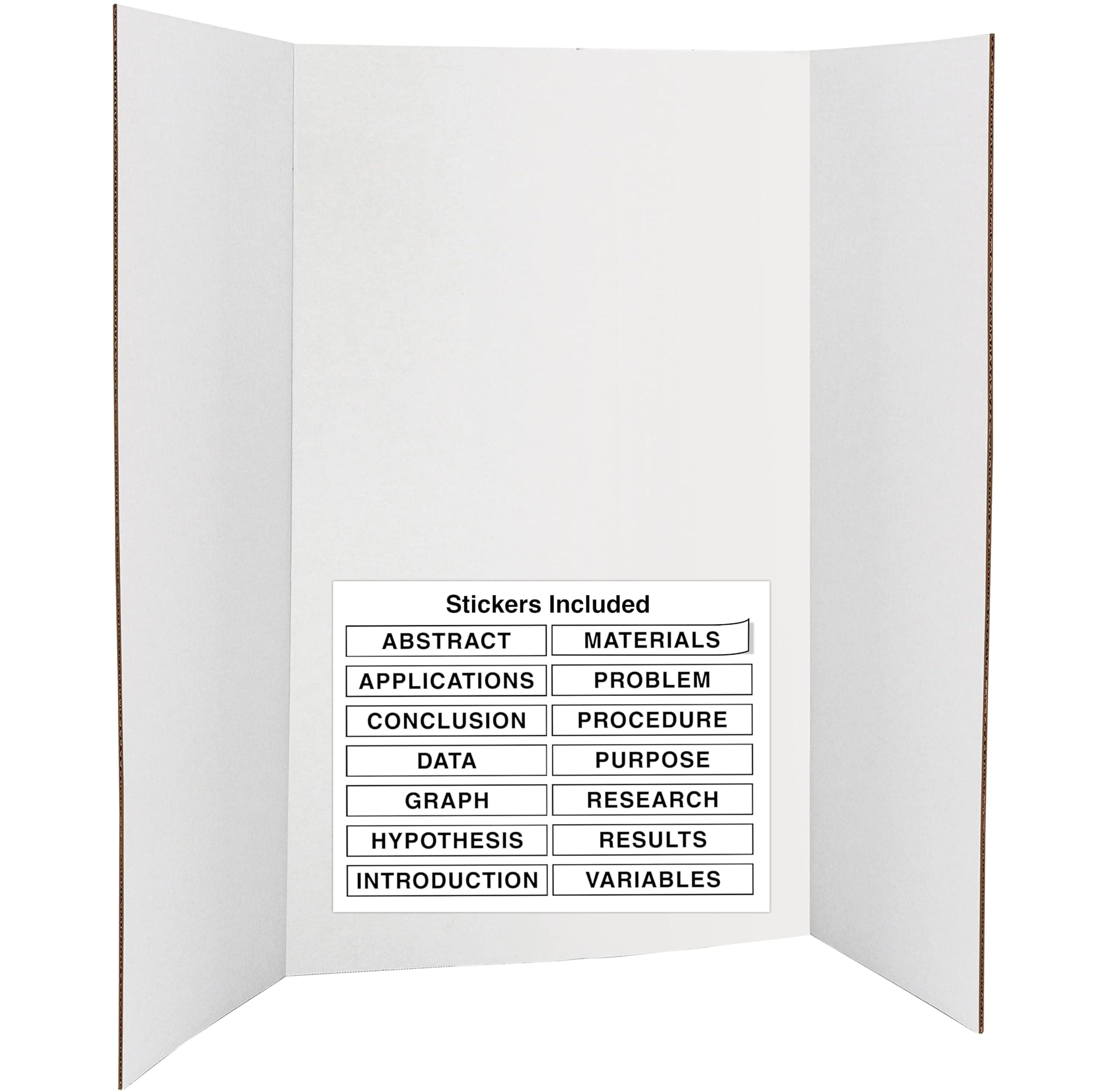 Emraw White Tri-Fold Presentation Board 28" X 40" Corrugated Tabletop Display Exhibition Board Lightweight and Portable with Smooth Surface Great for School Projects and Business presentations - by