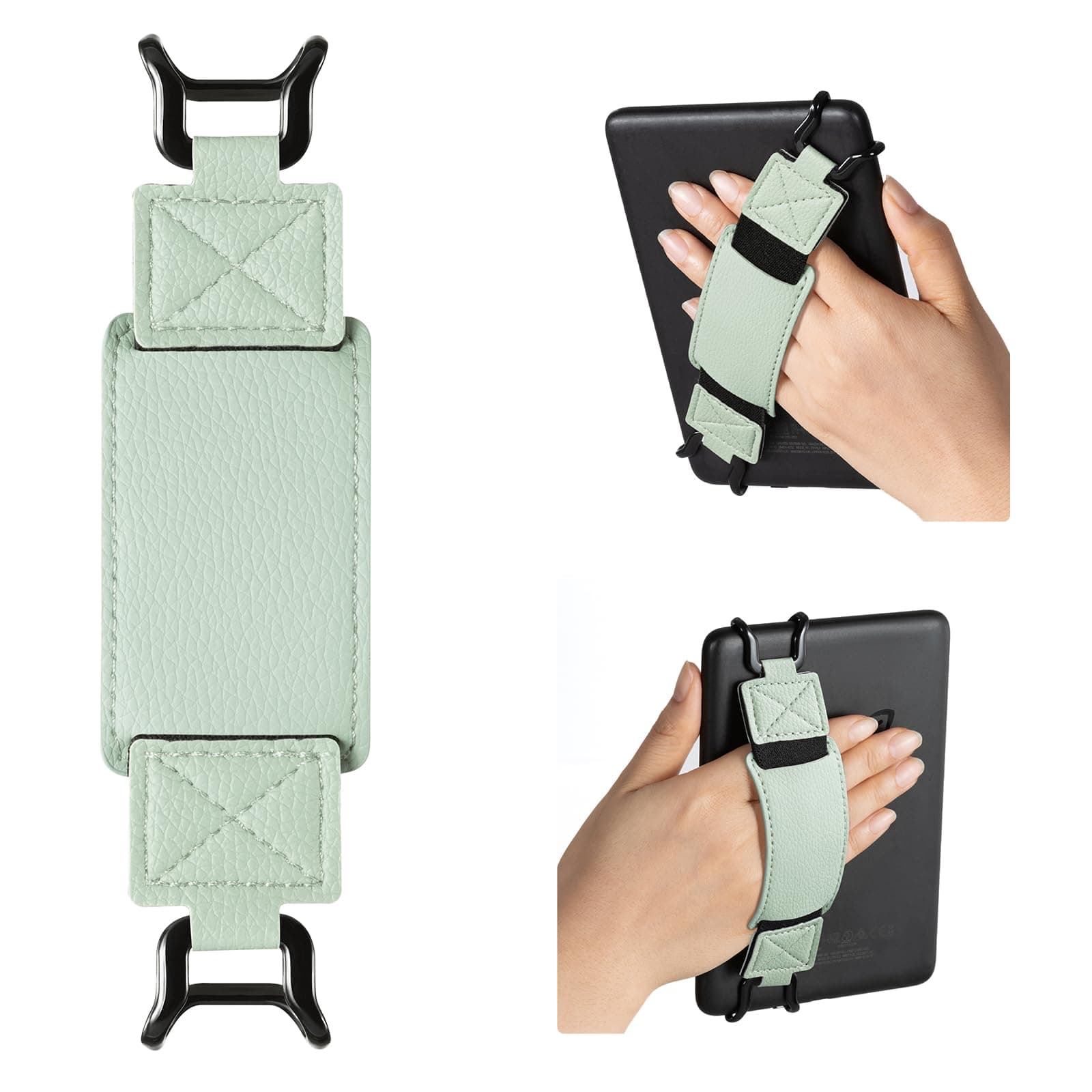 - Secure Hand Strap for Kindle and Tablets - Versatile and Lightweight Finger Grip Holder for 6-7.5" Kindle/Kobo/Voyaga/Lenovo/Sony E-Book Tablet - High Elasticity, Sagegreen-1