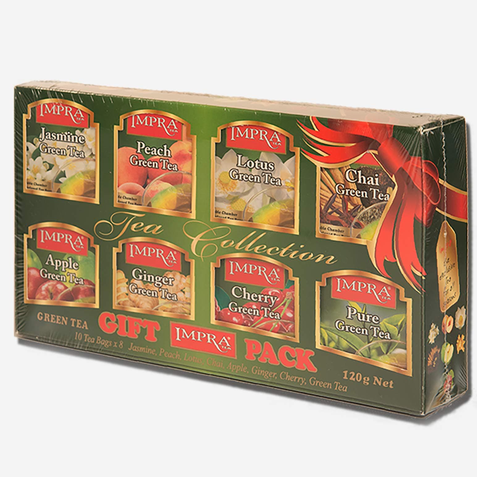 Flavored Green Tea Gift Pack (8 Flavors), 80-count Tea Bags
