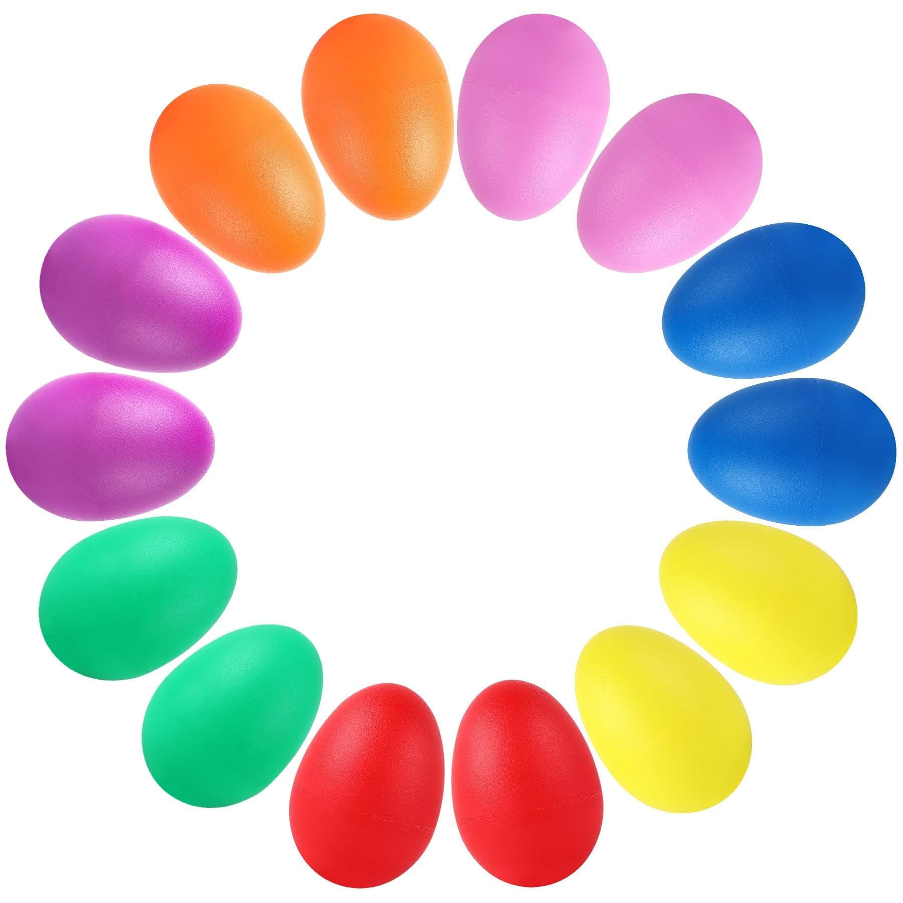 14 PCS Egg Shakers Percussion Musical Egg Maracas Easter Egg Kids Toys (Plastic)