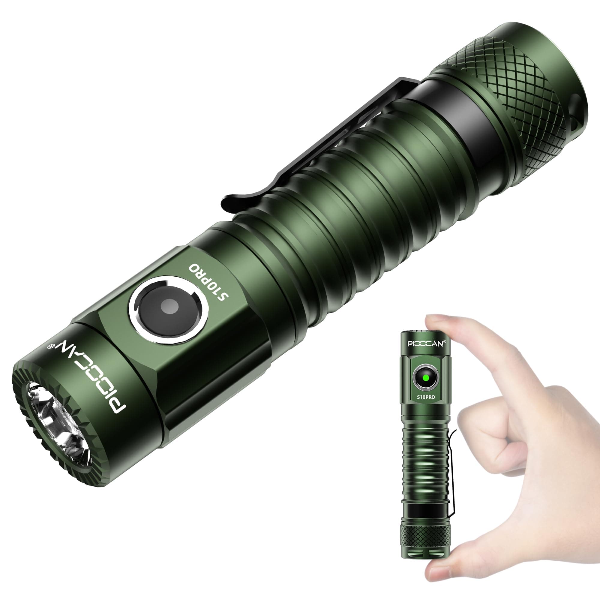 S10Pro EDC Flashlight Rechargeable,Pocket Flashlight 2500 High Lumen Super Bright,Mini Tactical Flashlight Powerful Magnetic,IP68 Waterproof 5 Modes Flash Light for Camping Hiking Emergency