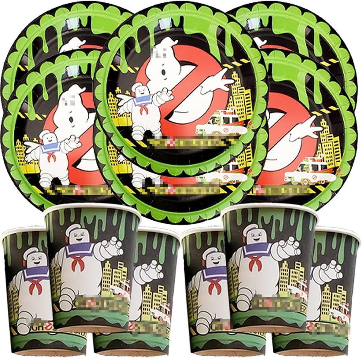 🥳12PC GHOSTBUSTER GHOST 6PC CAKE PLATES 6PC KIDS CUPS DECORATIONS THEME IDEA SUPPLY PARTY FAVOR