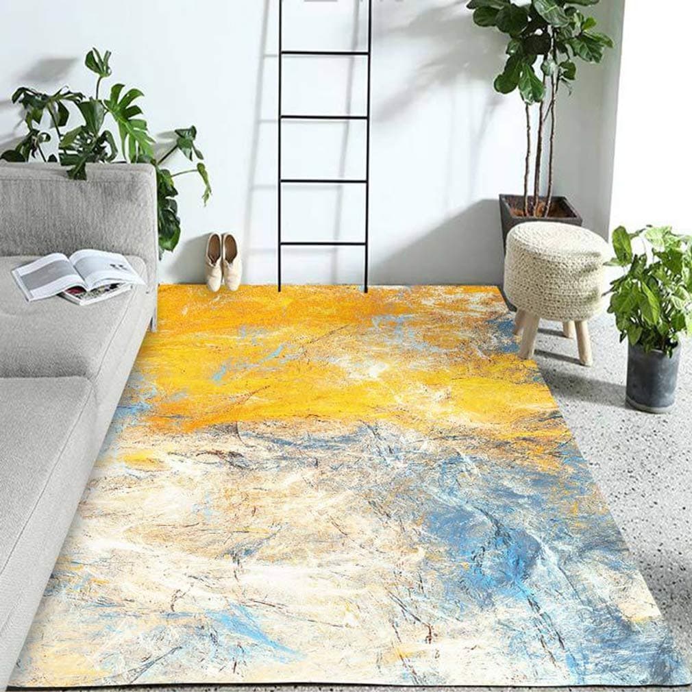 MOXIC Soft Luxury Abstract Art Living Room Area Rugs Rectangular Children Crawling Bedroom Rug Fleece Anti-Slip Carpets Nordic Modern Home Decor Mats Indoor Outdoor Runners Nursery 2' X 3'