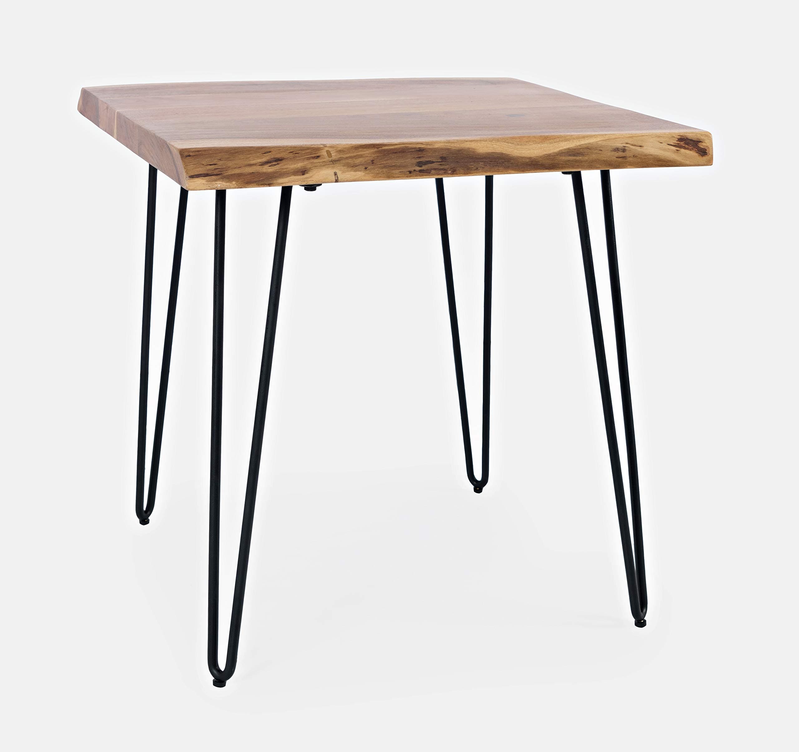 Jofran Nature's Edge Modern Solid Wood Natural Live Edge Square End Table, Natural