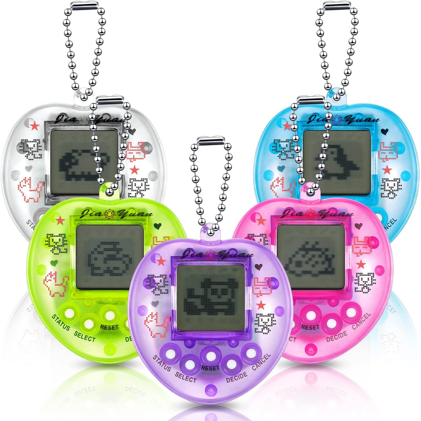 5 Pcs Virtual Pets Keychain For Kids Electronic Digital 168 Retro Handheld Game Machine