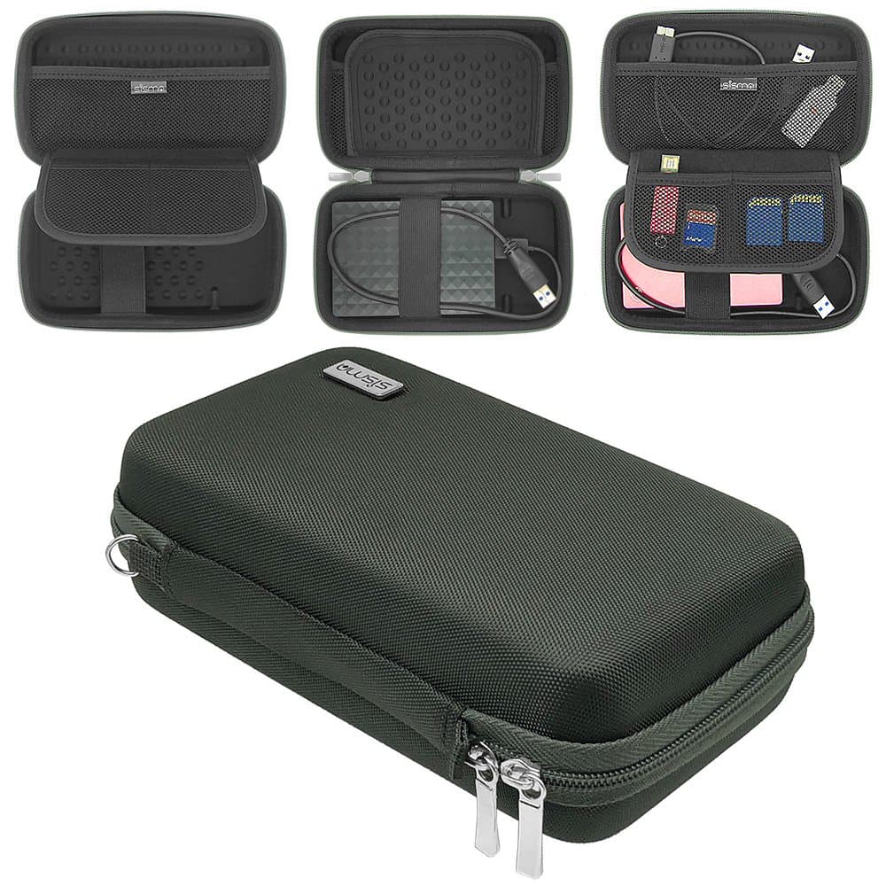 sisma Portable External Hard Drive Case for Western Digital Seagate Toshiba 2TB 3TB 4TB 5TB 2.5 inch HDD Small Electronics Accessories Travel Organizer Carrying Bag, Grey SCB171101HC-P-G