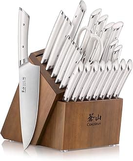HELENA Series German Steel Forged Knife Block Set (23-Piece, White)