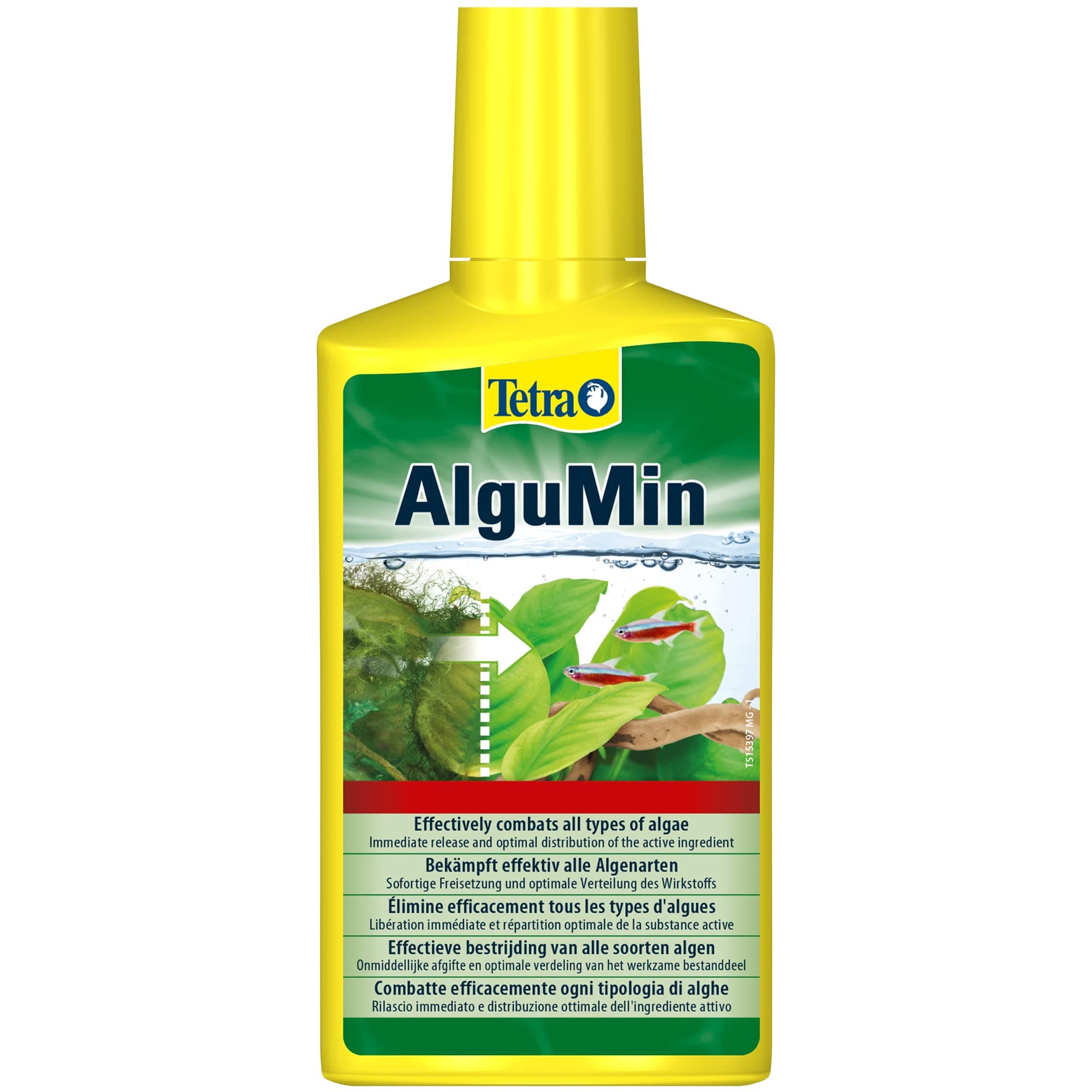 Tetra AlguMin - Quickly Combats All Types Of Algae In The Aquarium, Prevents The Growth Of New Algae, 250 ml