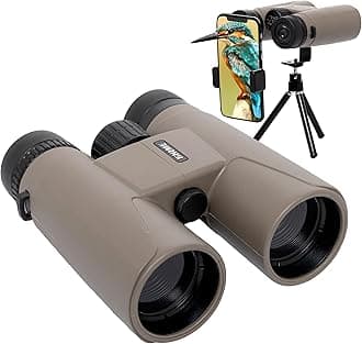 10x42 Ultra HD Binoculars for Adults – High Power Long Distance Binoculars with Phone Adapter, BAK4 Prism & FMC Lens, Waterproof