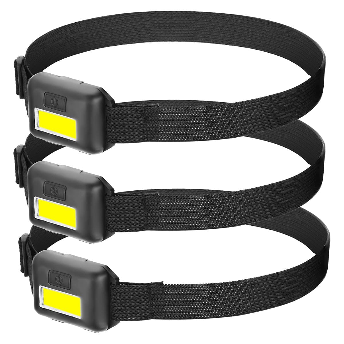WholeFire3 Pack Head Torch Rechargeable, LED Headlight Headlamp Hands Free Flashlights Mini Small, 3 Modes Powerful White Light for Running Dog Walking climbing Cycling Camping Fishing